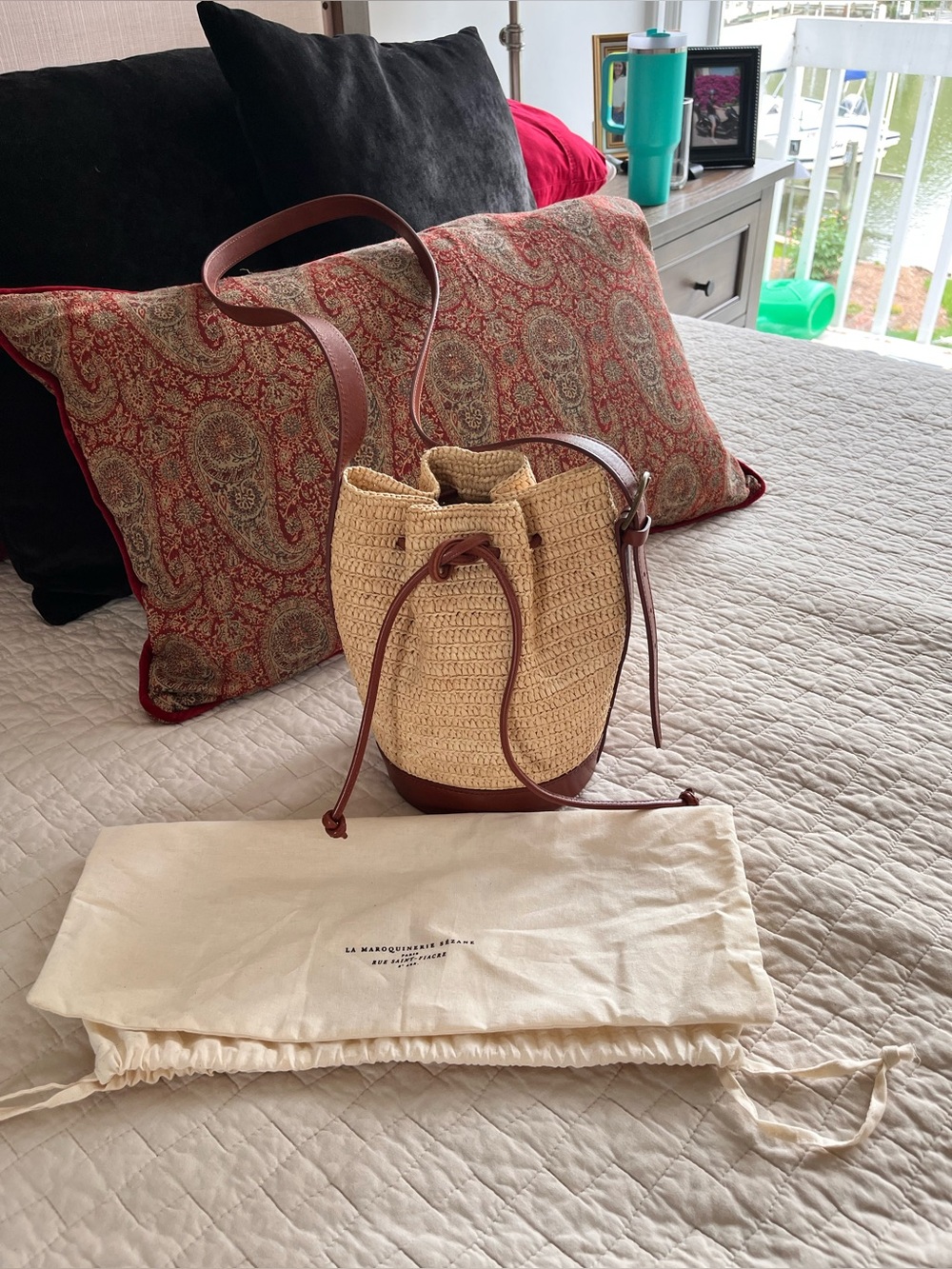 Sezane Farrow Raffia Bag - Picture 4 of 11